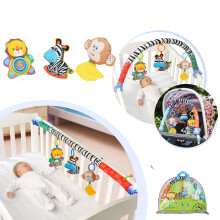 2 In 1 Baby Stroller Pram Bed Carriage Bells Hanging Toys Animal Handbells Rattles