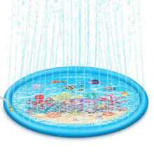 68 Spritzsprudel - Spielmatte aufblasbares Schwimmbad Wasser Spaß Spielzeug Pad Sommerparty Garten