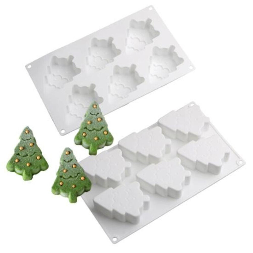 (D) Dessert Mold Food Grade Bpa Free Non-stick Heat-resistant Christmas Tree Themed Mousse Chocolate Baking Mold