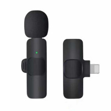 K9 Kabelloses Clip-on-Mini-Mikrofon mit automatischer Synchronisierung und Geräuschunterdrückung, Live-Funktion und 8-poligem Empfänger