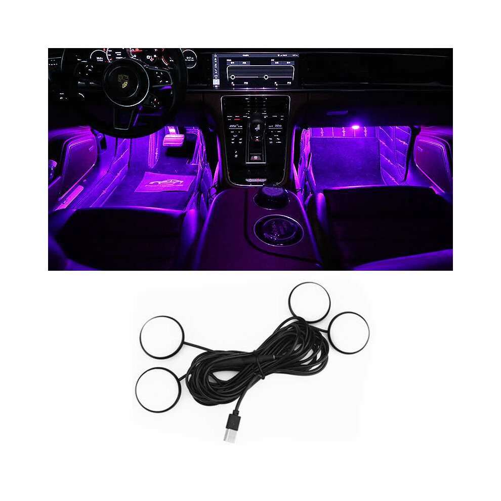 Car 4 In 1 Usb Rgb Foot Led Atmosphere Light 766262130182