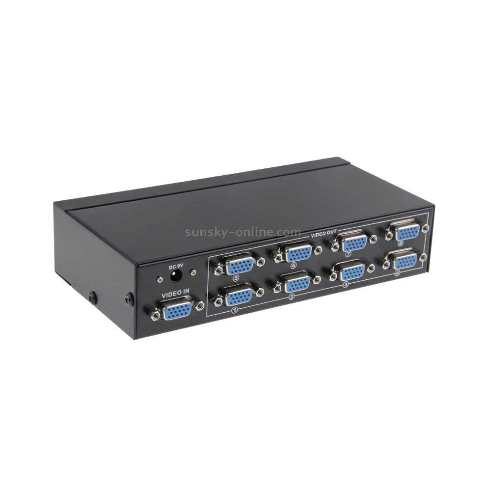 Fj-2508A 8 Port Vga Video Splitter High Resolution 1920 X 1440 Support 250Mhz Video Bandwidth 766262130069
