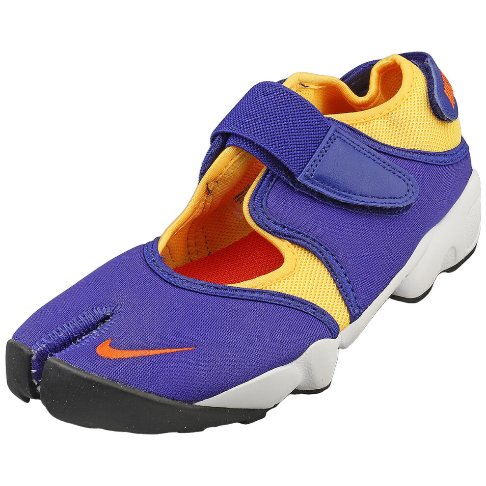 (5.5) Nike Air Rift Womens Walking Sandals in Navy Yellow