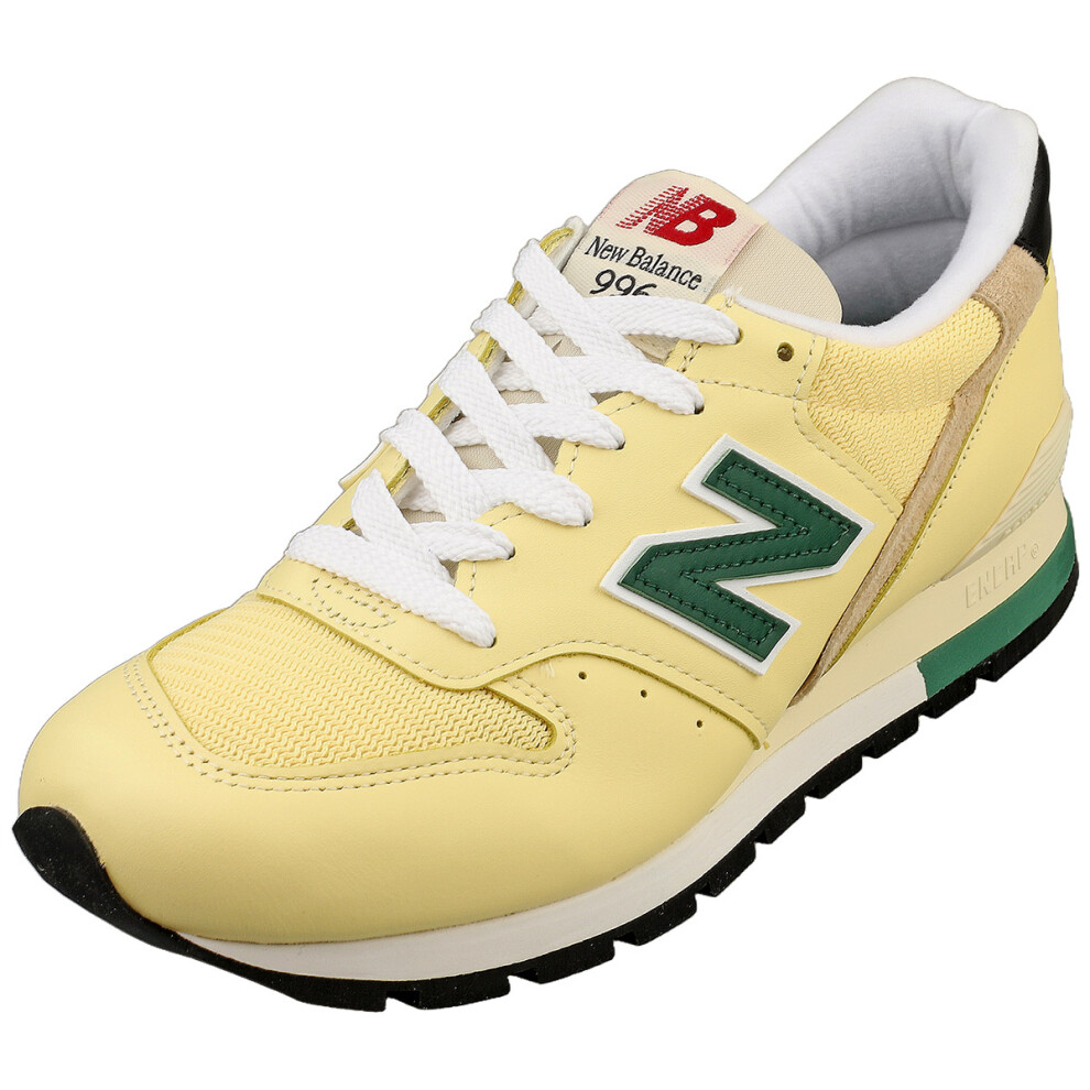 (7.5) New Balance 996 Made In Usa Unisex Fashion Trainers in Yellow Green