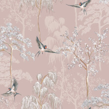 (Blush Pink) Japanese Garden Wallpaper World of Wallpaper