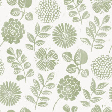 (Green) Inge Floral Vinyl Wallpaper Fine Decor