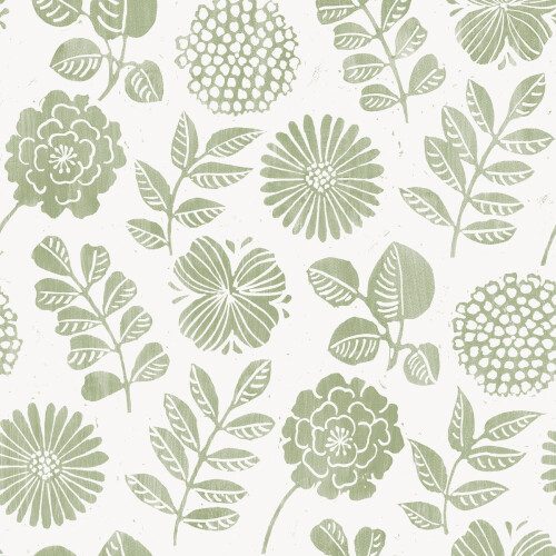 Fine Decor (Green) Inge Floral Vinyl Wallpaper Fine Decor