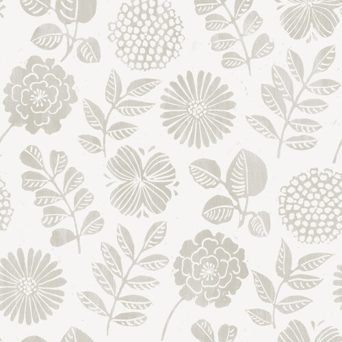 Fine Decor (Grey) Inge Floral Vinyl Wallpaper Fine Decor