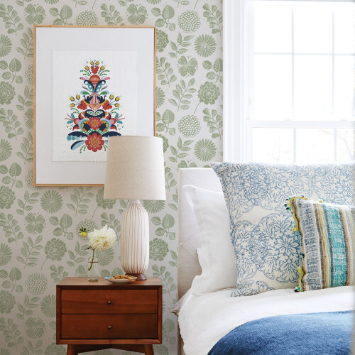 Fine Decor (Green) Inge Floral Vinyl Wallpaper Fine Decor 2