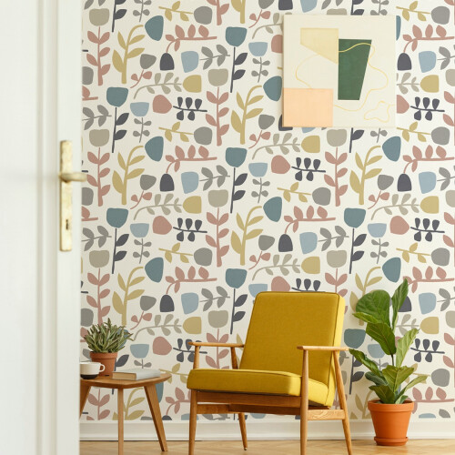 Fine Decor (Blue/Pink) Juni Tulip Wallpaper Fine Decor 1