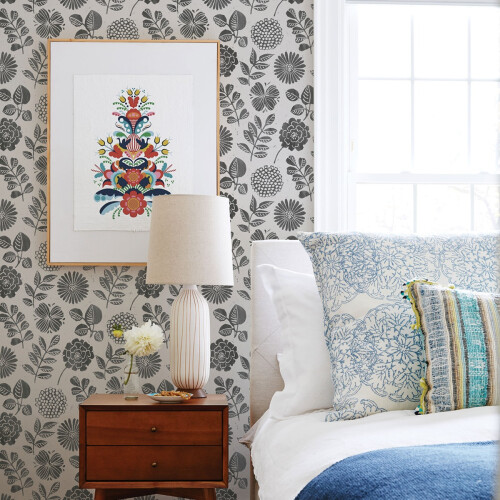 Fine Decor (Black) Inge Floral Vinyl Wallpaper Fine Decor 2