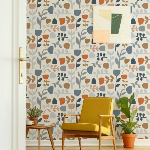 Fine Decor (Blue/Red) Juni Tulip Wallpaper Fine Decor 1
