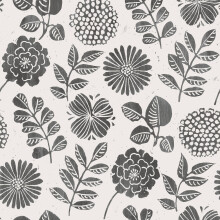 (Black) Inge Floral Vinyl Wallpaper Fine Decor