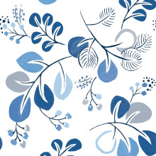 (Blue) Jonah Leaf Trail Wallpaper Fine Decor