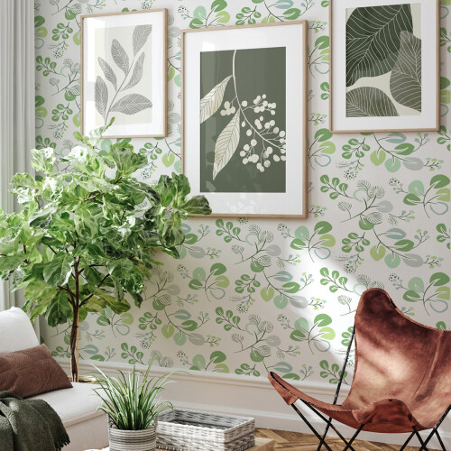 Fine Decor (Green) Jonah Leaf Trail Wallpaper Fine Decor 2