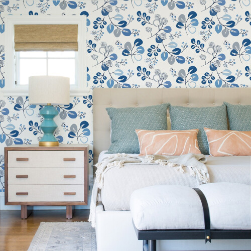 Fine Decor (Blue) Jonah Leaf Trail Wallpaper Fine Decor 2