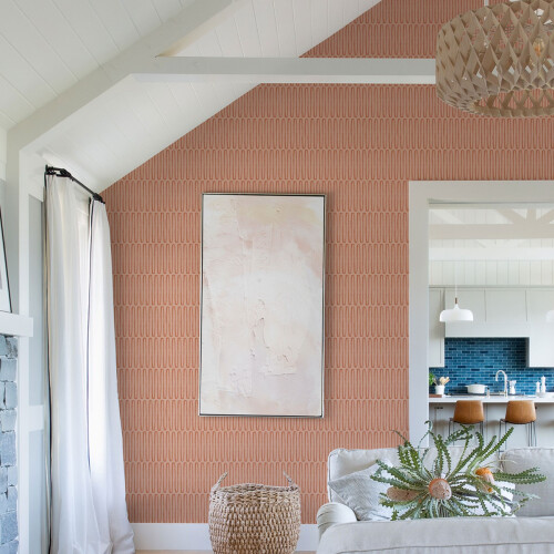 Fine Decor (Coral) Lars Retro Wave Vinyl Wallpaper Fine Decor 2
