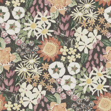 (Berry) Karina Wildflower Garden Vinyl Wallpaper Fine Decor