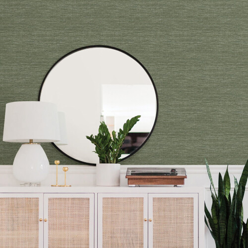 Fine Decor (Hunter Green) Malin Grasscloth Wallpaper Fine Decor 1
