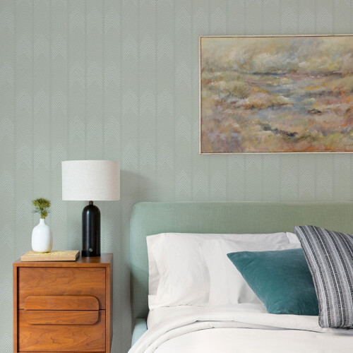 Fine Decor (Grey) Nyle Chevron Stripe Vinyl Wallpaper Fine Decor 1