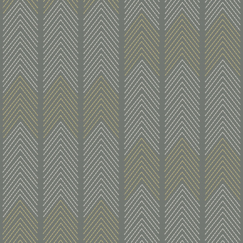 Fine Decor (Charcoal) Nyle Chevron Stripe Vinyl Wallpaper Fine Decor