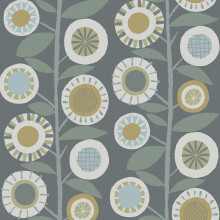 (Grey) Sisu Floral Geometric Wallpaper Fine Decor