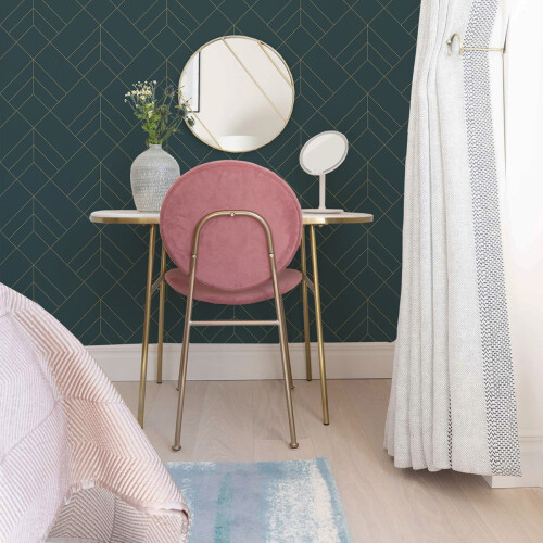 Fine Decor (Slate/Gold) Sander Geometric Wallpaper Fine Decor 1