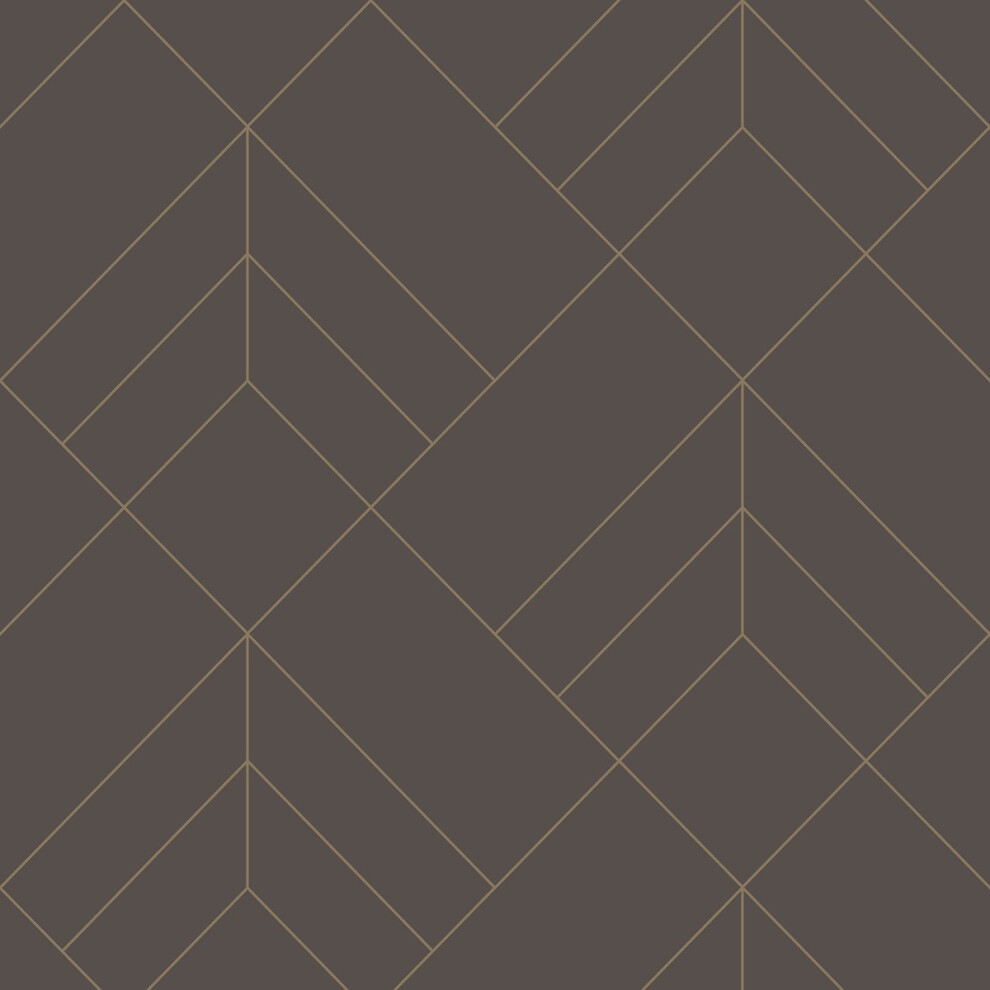 (Brown/Gold) Sander Geometric Wallpaper Fine Decor