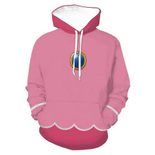 (peach, M) Unisex Mario 3d Hoodie Womens Mens Hooded Sweatshirt Pullover Jumper Tops Gifts