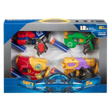Blaster Super Hero Toy Guns 4pk, Includes 12 Foam Bullets for Safe, Fun Playtime
