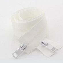 (white, 120cm) 5# Zipper Nylon Invisible Waterproof Zippers NO.5 Double Head Open-End Zip DIY Outdoor Jacket Garment Sewing Accessories
