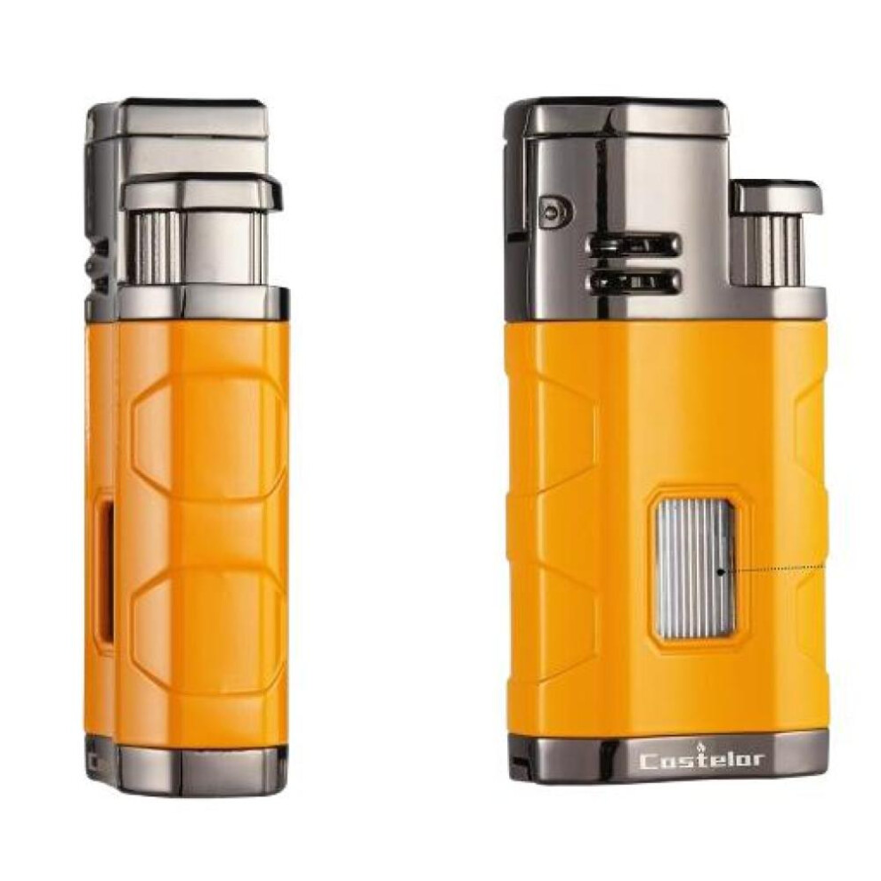 Yeuligo Yellow (Yellow) Triple Jet Flame Butane Refillable Cigar Torch Lighter