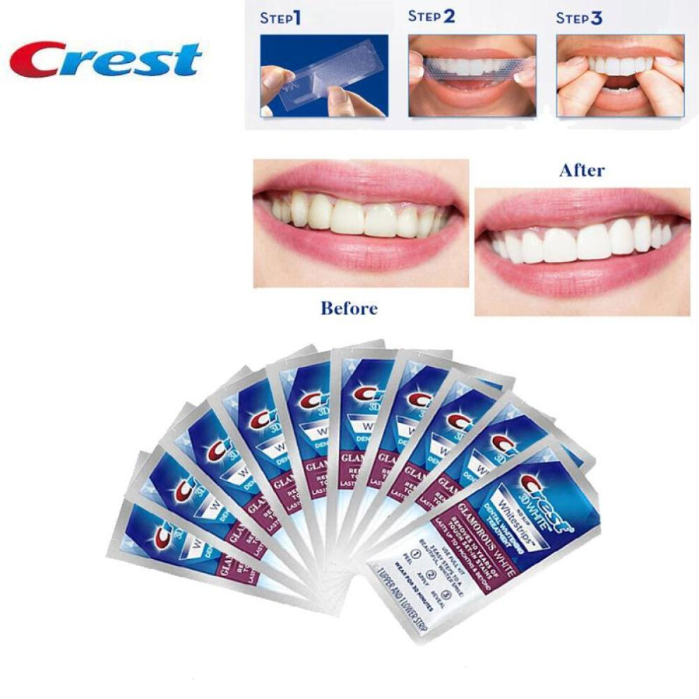 (as the picture) 1 box 3D White White Strips Glamorous White 10 Treatment Teeth Whitening Kit Safe No Slip Strips 10 Days Visibly Whiter No box