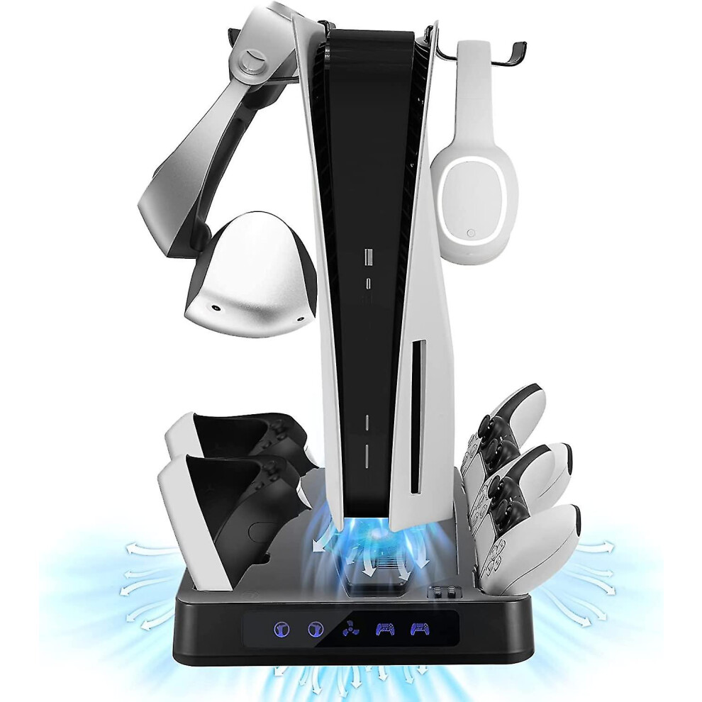 For Ps5 Vr2 Vertical Stand Cooling Station With Psvr2 Ps5 Sense Charging Station, Ps Vr2 Headset Holder, Charger Storage Stand_d909 8795863695785