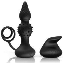 (black, with remote) Anal Vibrator for Men Vibrating Penis Ring Delay Anal Sex Toys Male Anal Butt Plug Vibrator Sex Toys