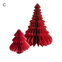 (Red combination 1pcs) Christmas Desktop Origami Christmas Tree Home Decorations Ins Window Decoration