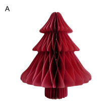(Red large 1pcs) Christmas Desktop Origami Christmas Tree Home Decorations Ins Window Decoration