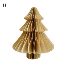 (Brown small 1pcs) Christmas Desktop Origami Christmas Tree Home Decorations Ins Window Decoration