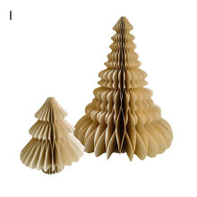 (Brown box 2pcs) Christmas Desktop Origami Christmas Tree Home Decorations Ins Window Decoration