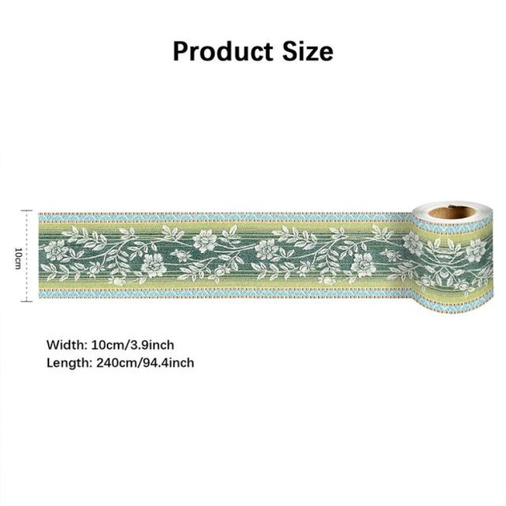 (YX016) 10cm*240cm Self-adhesive Waist Line Decorative Strip Bathroom Skirting Line Floor Tiles Waterproof Peel & Stick Wall Sticker