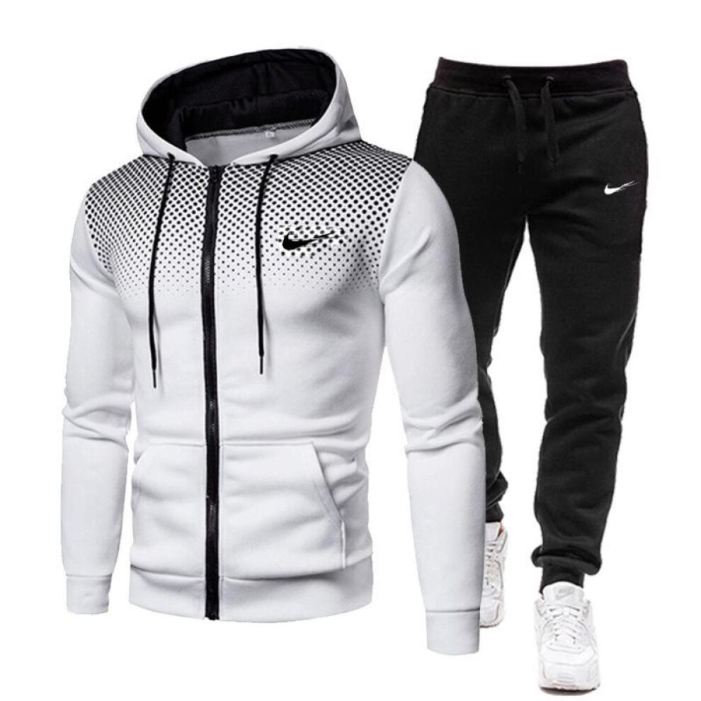 (white, S) New Autumn And Winter Men's Sets Hoodies+pants Harajuku Sport Suits Casual Sweatshirts Tracksuit Brand Sportswea