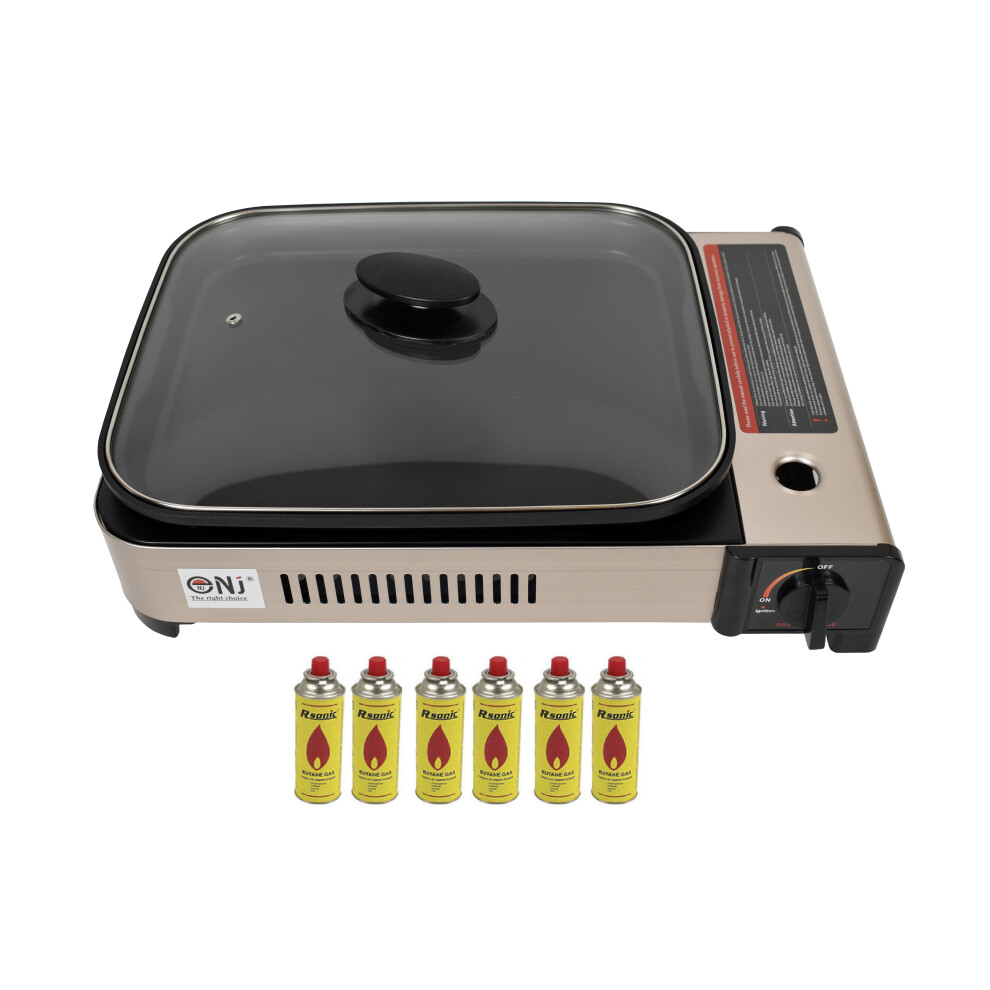 (6) Portable Camping Gas Barbecue Grill Lid Outdoor