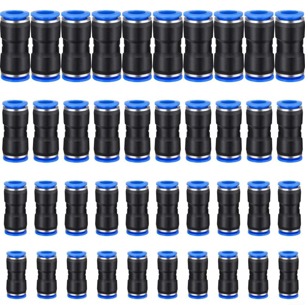 40pcs Straight Push Connectors Pneumatic Connect Fittings Air Line Quick Hose Repair