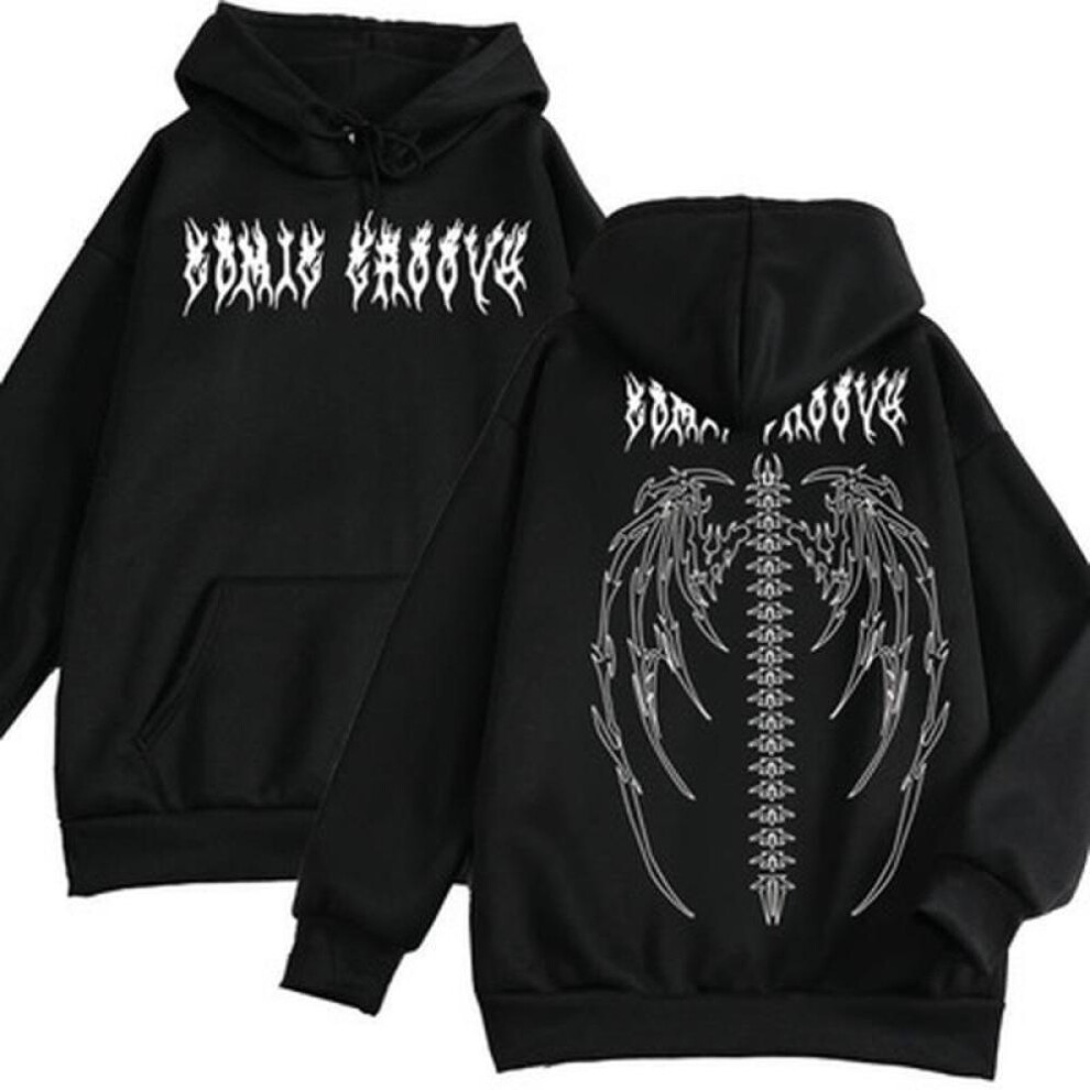 (black, 4XL) Xs~4xl Updated Hoodies Streetwear Black Tops Girls White Gothic Oversized Hoodie Streetwear Womens Couple Sweatshirts Girl