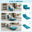 Homcom HOMCOM Folding 5 Position Convertible Sleeper Chair Bed Dark Blue 3