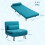Homcom HOMCOM Folding 5 Position Convertible Sleeper Chair Bed Dark Blue 2
