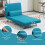 Homcom HOMCOM Folding 5 Position Convertible Sleeper Chair Bed Dark Blue 5