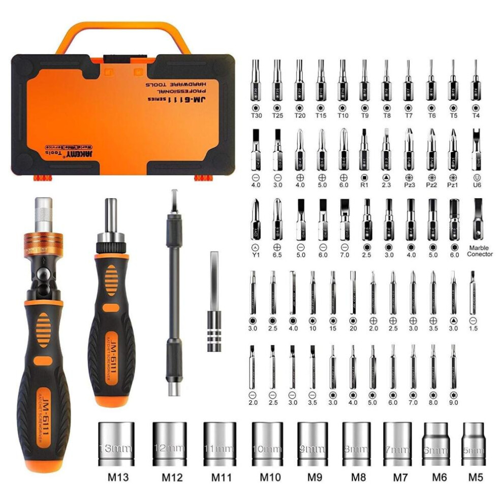 (black,yellow) 69-in-1 Home Repair Tool Kit, Disassembly Magnetic Kit For Furniture/car/computer/electronics Maintenance