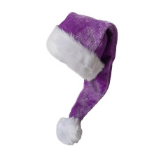 (Purple) Adult Santa Hat Thicken Plush For Holiday Christmas New Year Symbol