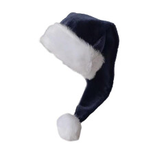 (Navy Blue) Adult Santa Hat Thicken Plush For Holiday Christmas New Year Symbol